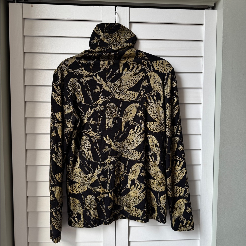Black and Gold black and gold birds of prey turtleneck large